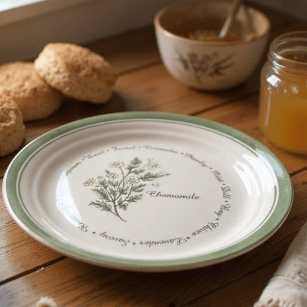 Corelle Thymeless Herbs Collection  Set of 2 Chamomile Salad Plates 8 1/2" Pair